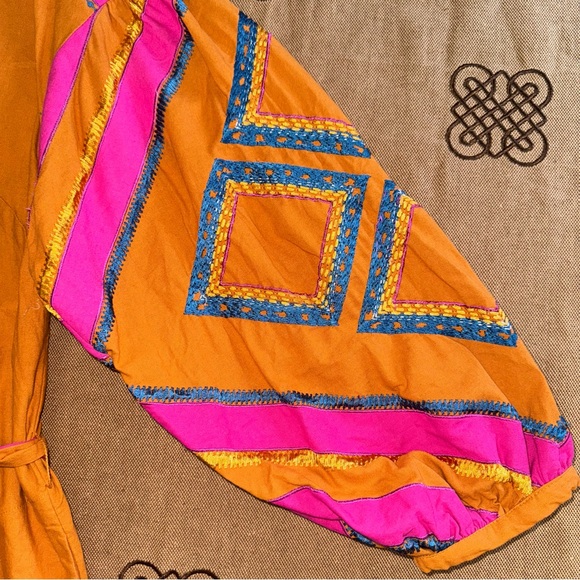 Anthropologie Stasiana Embroidered Patchwork Long Sleeve Tunic Dress - Picture 7 of 17